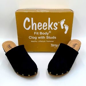 Tony Little Cheeks Black Studded Clogs